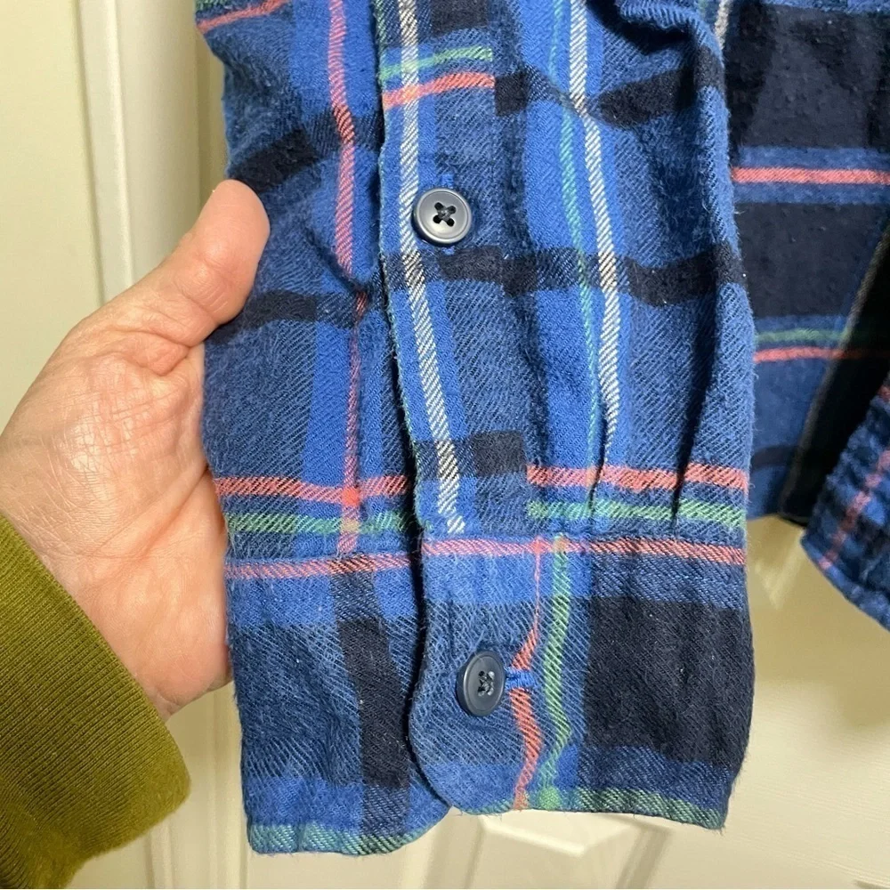 J. Crew Blue Plaid Flannel button down L